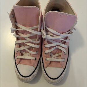 Converse Pink and White High-Top Sneakers